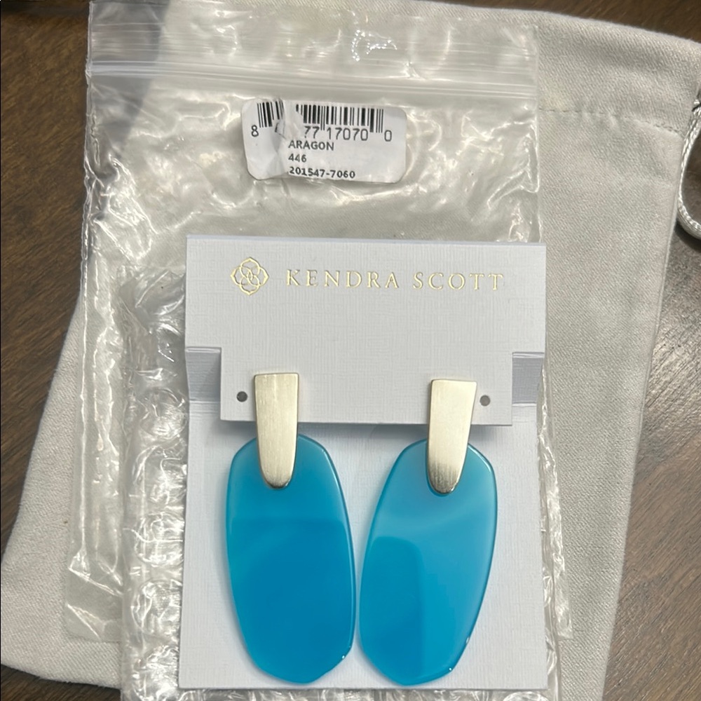 Kendra Scott Blue and Silver Teardrop Earrings